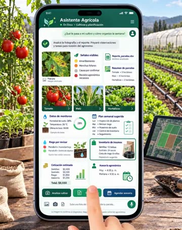 El asistente para insumos y asesoría agrícola contestando