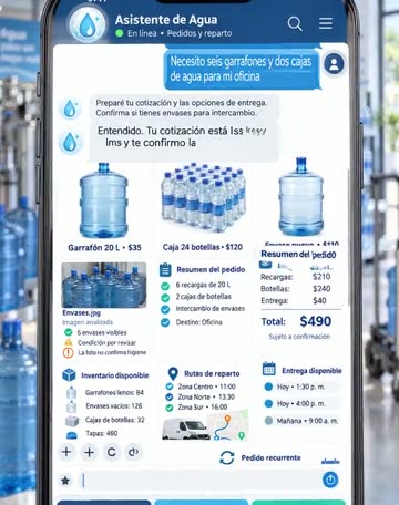 El asistente para purificadoras de agua contestando