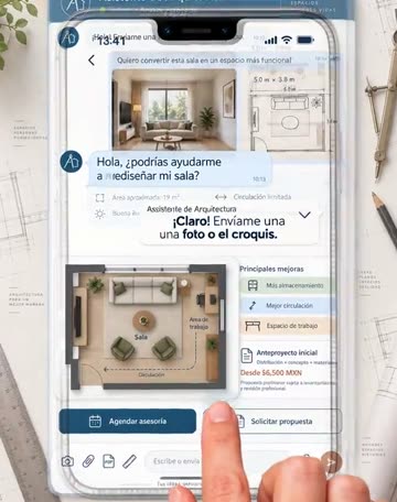 El asistente para despachos de arquitectura contestando