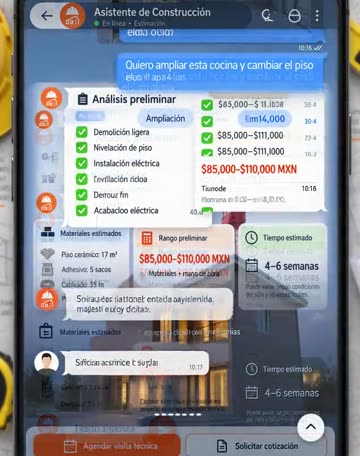 El asistente para constructoras contestando