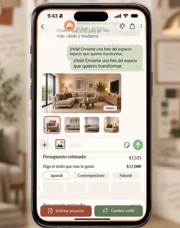 El asistente para diseño de interiores contestando