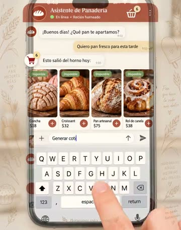 El asistente para panaderías contestando