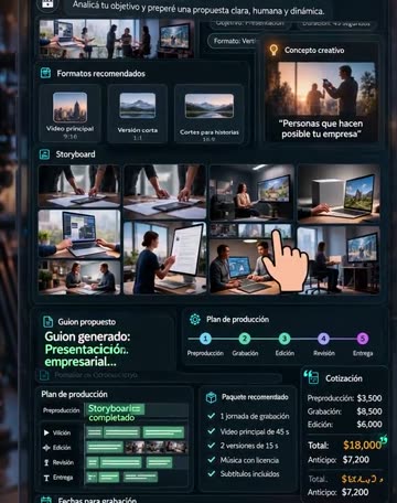 El asistente para casas productoras de video contestando