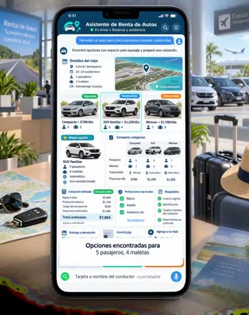 El asistente para renta de autos contestando