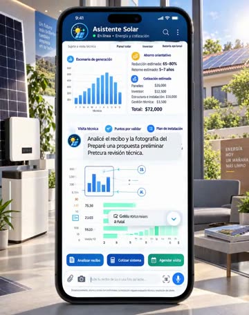 El asistente para energía solar contestando
